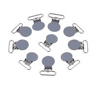 Attache-tétine, 10pcs Attache-porte-jarretelles ronde en métal Attache-tétine pour bricolage Artisanat du cuir(gris)