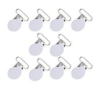 Attache-tétine, 10pcs Attache-porte-jarretelles ronde en métal Attache-tétine pour bricolage Artisanat du cuir(blanc)