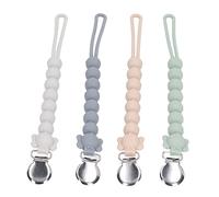 Attache-tétine, Attache-Sucettes 4 Pièces Attache-Sucettes en Silicone Dr Browns Sucettes Fermement Serrer Attache-sucette en Silicone Souple nouveau-né sans Danger pour bébé, Silicone Pacifier Clip