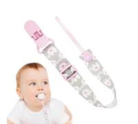 Attache-tétine avec clip - Attaches de sucette anti-chute, laisse de maintien, support de laisse pour jouets de dentition, cordon de sucette - Convient à la plupart des sucettes