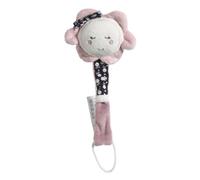 Attache-tétine bébé en velours fleur - Miss Fleur de Lune - Rose - Prévention des pincements de doigts