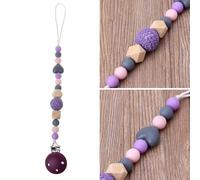 Attache-Tétine De Dentition Pour Bébé Violet Mignon, Clip De Sucette Pour Bébé, Sucette Sangle Mamelon Chaîne