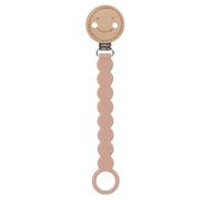 Attache tétine en bois et perles en silicone Happy Rascals Rose - LASSIG