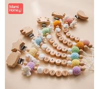 Attache-Tétine En Bois Pour Bébé, 1 Pièce, Clips De Sucette En Bois, Mamelon Personnalisé Pour Bébé, Bonbons Crochet, Chaîne De Dentition Sûre, Anneau De Dentition, Produit Pour Bébé