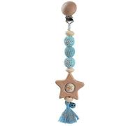 Attache-Tétine En Bois Pour Bébé Avec Pendentifs Étoiles - Chaîne De Dentition Sûre, 24 Cm, Plusieurs Couleurs Disponibles