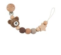 Attache-Tétine En Crochet Fait À La Main Pour Bébé,Clip De Sucette Tricoté Avec Des Animaux De Dessin,Ours,Renard,Perles Chaîne De Sucette Anti-Chute Pour,Porte-Tétine Cl #N