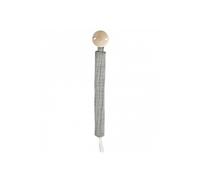 Attache tetine en gaze vert de gris