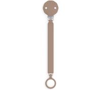 Attache Tétine En Silicone,Attache-Sucette Avec Ruban Plat Et Souple,Pour Bébés +0 Mois,Clip Avec Plaque En Soft-Silicone,Pour La Sucette Wonder,Raw Umber
