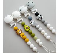 Attache-Tétine En Silicone Pour Bébé, 1 Pièce, Clip De Chaîne Factice, Animal Rongeur Lapin, Perle De Qualité Alimentaire, Anneau De Dentition, Porte-Mamelon, Jouet Dentaire, Cadeau D'infirmière