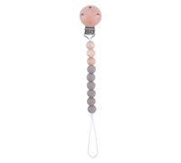 Attache-Tétine En Silicone Pour Bébé,1 Pièce,Clip De Sucette Pour Bébé,Anneau De Dentition,Porte-Sucette,Perles,Chaîne En Bois,Diy,Porte-Mamelon Factice,Laisse - Type Dark Taupe