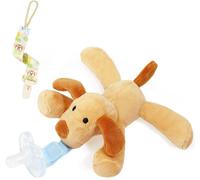 Attache-Tétine En Silicone,Sucette Avec Peluche D'animal Amovible,Souple Et Mignon,Jouet Sain Et Amusant Pour Bébé,Nouveau Né-Chien