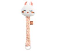 Attache-tétine en velours lapin - esmee blanc TU