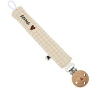 Attache tétine Gaze Petits Carreaux (personnalisable)