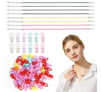 Attache-TéTine Kit DIY TéTine en Plastique, Corde De Cire 12 TéTines Vintage Et 60 Breloques 90s Accessories for Women pour FêTes, Baby Showers Et DéGuisements des AnnéEs 90