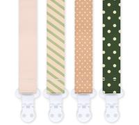 Attache Tétine Kit pour Bébé, Lot de 4 Accroche Tetine, Attache Sucette Multicolore pour Bébé Garçon et Fille, Pacifier Clip Chain (F)