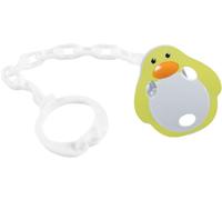 Attache-tétine pour bébé en plastique, sans BPA, lavable et réutilisable en forme de pingouin avec chaîne