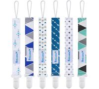 Attaché Tétine Pour Bébé-Lot De 6 Pièces,Attache Sucette Multicolore,Accroche Tétine Pour Bébé Garçon Et Fille(Vert & Bleu)