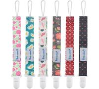 Attaché Tétine Pour Bébé-Lot De 6 Pièces,Attache Sucette Multicolore,Accroche Tétine Pour Bébé Garçon Et Fille(Fleur)