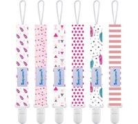 Attaché Tétine Pour Bébé-Lot De 6 Pièces,Attache Sucette Multicolore,Accroche Tétine Pour Bébé Garçon Et Fille(Rose)