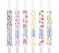 Attaché Tétine Pour Bébé-Lot De 6 Pièces,Attache Sucette Multicolore,Accroche Tétine Pour Bébé Garçon Et Fille(Fruit & Fleur)