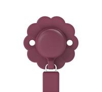 Suavinex Attache-tétine silicone – Ruban plat souple, clip soft-silicone, +0 mois, Magenta