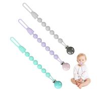 Attache Tetine Silicone, 3pcs Silicone de Qualité Supérieure, Accroche Tétine Bebe, Pacifier Clip Chain, Tétines En Silicone De Haute Qualité, Porte Tetine Bebe pour Cadeau de Nouveau-Né