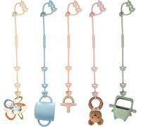 Attache Tetine Silicone - Jouets Pour Bébé - Pack De 5 Porte - Bébés, Accessoires Pour Poussettes Pour Poussettes, Chaise Haute, Berceau, Panier, Siège Auto, Panier