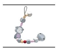 Attache-tétine singe rose