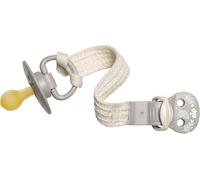 Attache-TétineAttache-Tétine Durable En 100% Coton Bio Non Traité Sans Additifs. Attache Tétine Résistante À La Salive Et À La Transpiration Avec Clip Pour Tétine Avec Et Sans Anneau,Gris