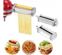 Attachement pour machine à pâtes 3-en-1 Rouleau à pâtes Coupeur de nouilles Machine à presser Compatible avec les batteurs sur socle KitchenAid pour les pâtes en feuilles Spaghetti Fettuccini