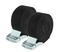 attacher la sangle， Corde de tension for voiture, sangle fixe for bagages, sangles d'arrimage for galerie de toit, ceinture à cliquet avec boucle, ceinture de rangement et de rangement(Black 2m 2pcs)