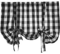Attacher l'ombre Buffalo Check rideau de fenêtre, 80 × 140 cm, blanc & noir