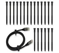 Attaches Câble Silicone Réutilisables Serre Cable, 18cm Organisateur Cable, Attache Cable Electrique Pour USB Cable Management, Range Cable Bureau, Gestion Câbles PC(18cm, 20Pièces, Noir)