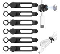 Attaches Câbles Magnétiques, 6 PCS Clip de Câble en Silicone Réglable avec Aimant Puissant Sangle Magnétique Réutilisable Regrouper et Organiser les Câbles à la Maison dans la Cuisine et au Bureau