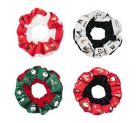 Attaches Cheveux Chouchous - Lot De 4 Pièces Au Thème De Noël Confortable | Accessoires Cheveux Fêtes pour Crinières Longues ou Courtes - pour Salle de Bain Fête École Cadeau