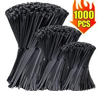 Attaches de câble en nylon autobloquantes, sangles de fermeture éclair, directions réglables, boucle de fixation, fil de bureau à domicile, vente en gros, 1000 pièces, 100 pièces White(3x100mm)