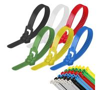 Attaches de câble en nylon, boucle autobloquante, serre-câbles avec fermeture automatique | 100 serre-câbles réutilisables, serre-câbles autobloquants, attaches de câble amovibles avec fermeture