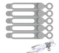 Attaches de câble en silicone, attaches de cordon pour l'électronique,Attaches de fil pour organisateur de câbles | Sangles de fixation en Silicone, 5 pièces, pour le rangement, support de cordon poly