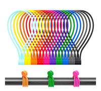 attaches de câble magnétiques réutilisables en silicone pour organiser et regrouper les câbles, peuvent être utilisées à la maison, au bureau, à l'école, à l'extérieur (10 couleurs - Lot de 20)