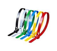 Attaches de câble réutilisables avec boucle à pression pour libérer | Attaches amovibles en nylon mélangé noir et blanc pour la maison, le bureau et l'atelier (coloré, 50 pièces)