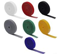 Attaches de câble réutilisables de 12 mm de large pour organiser les câbles d'écouteurs, de données et de télévision - Rouleau de 5 m de longueur réglable (D)