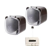 Attaches de câbles murales | Organisateur sans trace de 2 pièces | Avec couvercle transparent anti-poussière et support pour prises sans traces | Pour cuisine, chambre, hôtel, école, maison lieu de