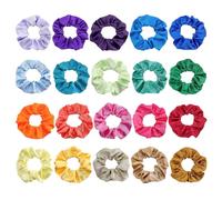 Attaches De Cheveux Élastiques De Couleur Unie, 20 Pièces, Attaches De Cheveux En Satin Pour Femmes, Accessoires De Cheveux, Outils De Fixation De Cheveux