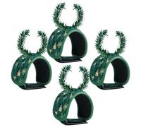 Attaches de guirlande de Noël pour garde-corps - Lot de 4 crochets avec coussinets antidérapants en silicone | Attaches décoratives pour intérieur et extérieur - Protection et stabilité