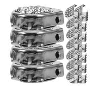 Attaches de Lacets pour Baskets, 20 Pièces, Acier Inoxydable | Décor Argenté, Clips à Pression pour Lacets Plats, Usage Sport et Cours D'eps, Lot de 20
