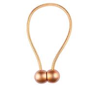 Attaches de rideau magnétiques, 4 pièces, Clips à boucle en boule bois, supports corde, sangle support, accessoires décoration for la maison(Orange)