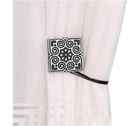 Attaches de Rideaux, 1 Paire, Sangles de Rideau Simples en métal, décoration Douce for Salon, Chambre à Coucher, Aimant Auto-amorçant, Boucles de Rideau, Clips de Rideau(Black)