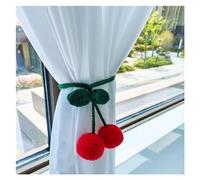 Attaches de rideaux Multiples utilisations pur fait à la main bricolage arc-en-ciel Crochet fini sangles de rideau romantique rouge cerise pendentif attaché corde retenues à la main lot de 2 ( Color :