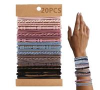 Attaches Élastiques pour Cheveux,Bracelets Élastiques Rétro Bohème | 20 Souples pour Femmes,Pour Femmes et Filles, Yoga, Course, Travail, Randonnée, Voyage, Vélo, Quotidien