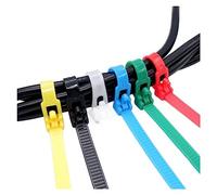 Attaches en nylon, Boucles d'attache de câble en plastique et Nylon, 25 pièces, multicolores, libérables et réutilisables, 5-8mm x 150-600mm(White,8x500mm)